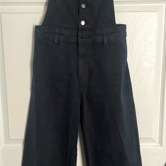 Black Wide-Leg Overalls - Picture 1 of 3